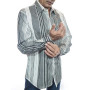 chemise blanche ajustée rayée col boutonné