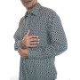 chemise chic imprimé chevrons noire et blanche manches longues