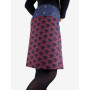 Jupe décontractée originale motif à pois violet et noir