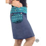 jupe ceinture zippée, jupe boutons pression, jupe denim, jupe taille unique, jupe trapèze, jupe coupe droite