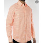 chemise orange décontractée petit motif