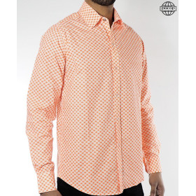 chemise orange décontractée petit motif