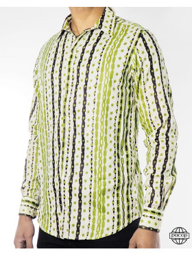 Chemise à Rayures Vintage Boutonnée pour Homme
