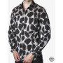 Chemise chic et elegante originale pour Homme Eté Col Italien Coton Noir et Blanc Marque Française Responsable
