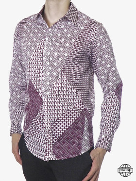 Chemise patchwork Eté Festival Homme Fashion Géométrique 100% Coton Marque Française Responsable.
