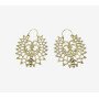 Boucles d'Oreilles Dorées Indiennes Style Ethnique Bohème Gitane en Acier.