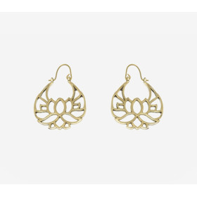 Boucles d'Oreilles Traditionnelles Dorées Ciselées à La Main.