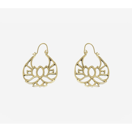 Boucles d'Oreilles Traditionnelles Dorées Ciselées à La Main.