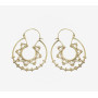 Boucles d' Oreilles 5 cm Ethniques Tribales Double Anneau et Étoiles.
