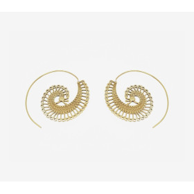 Petites Boucles d'Oreilles Spirales Style Ethnique Gypsy.