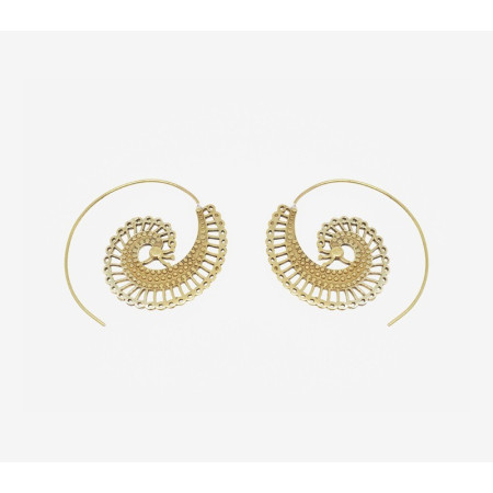 Petites Boucles d'Oreilles Spirales Style Ethnique Gypsy.