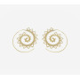 Boucles D'oreilles Spirales Hippies Gitanes Métal Doré.