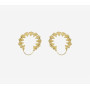 Boucles D'oreilles Moyennes 4cm Laiton Ciselées et Martelées à La Main.