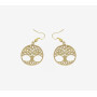 Petites Boucles D'oreilles Indiennes Laiton Motif Arbre de Vie Personnalisé.