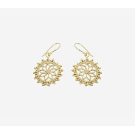 Boucles D'Oreilles Dorées Belles Rosaces Tribales