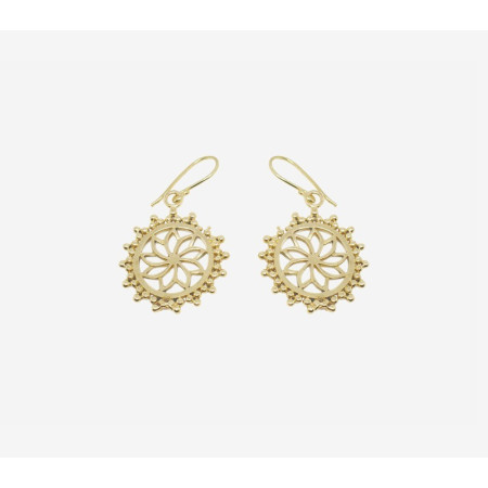 Boucles D'Oreilles Dorées Belles Rosaces Tribales