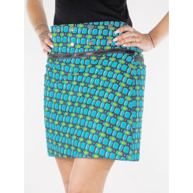 Jupe Transformé Réversible Ceinture Zippée et Poche Amovible