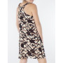 robe courte, robe été, robe femme, robe marron , robe col en rond, robe de plage, robe fluide, robe bretelles ajourées