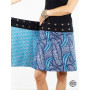 jupe ethnique bleue coupe portefeuille et reversible