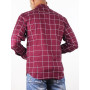 Chemise Homme Carreaux Damier Bordeaux PACAP 100% Coton Manches Longues Marque Française