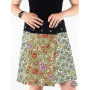 jupe grande taille en rayonne imprimé ceinture bouton pression verte