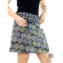 jupe fermeture éclair femme taille ajustable boutonnée réversible avec sacoche, jupe trapèze modulable