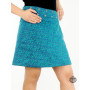 Jupe été, transformable, zip, jupe avec pochette, ceinture imprimé, Boutons-pressions, réversible, portefeuille.