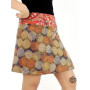 jupe coton taille unique ceinture amovible zippée, jupe convertible réversible à motifs à pois marron orange