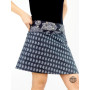jupe midi noire originale fendu asymétrique coupe droite taille haute en coton, boutique, fabricant