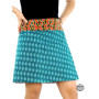 jupe coton taille unique ceinture amovible zippée, jupe convertible réversible à motif à ethnique bleu