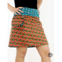 jupe midi fermeture éclair femme taille ajustable boutonnée réversible avec sacoche, jupe trapèze modulable