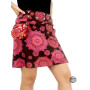 jupe été transformable ave pochette ceinture imprimé mandala avec boutons pression, jupe portefeuille rose