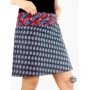 jupe fermeture éclair femme taille ajustable boutonnée réversible avec sacoche, jupe trapèze modulable