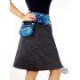 Jupe Zippée Imprimé Aborigène Bleu Ceinture Détachable - Gabou