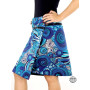 Jupe Zippée Imprimé Aborigène Bleu Ceinture Détachable - Gabou