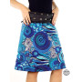Jupe Zippée Imprimé Aborigène Bleu Ceinture Détachable - Gabou
