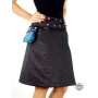 Jupe Zippée Imprimé Aborigène Bleu Ceinture Détachable - Gabou