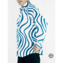 Chemise blanche Imprimé à Rayures psychédeliques Vertes - PACAP