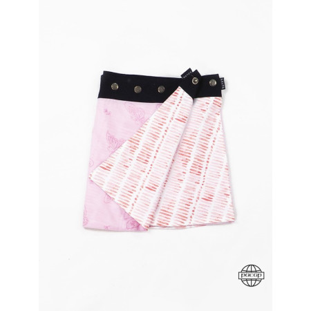 jupe reversible pour petite fille, jupe portefeuille, jupe en coton, jupe boutonnée, jupe wrap, jupe fendue pour enfant