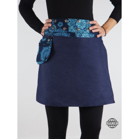 Jupe Réversible en Jean Ceinture Zippée et sa Pochette – TORNY
