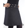 Jupe Multicolore Coupe Portefeuille en Jean Ceinture Zippée – RONI