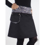 Jupe Réversible en Jean Noir Ceinture Détachable 3 Longueurs Dispon...