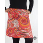 jupe ethnique, jupe rouge, jupe boutons pression, jupe denim, jupe transformable, jupe 8 en 1