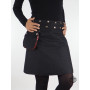 jupe genou noire en jean, taille unique
