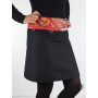 jupe jean bleu/noir, jupe zippée, jupe ceinture amovible, jupe fendue, jupe femme, jupe trapèze