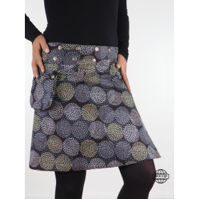 Jupe Réversible en Jean Noir Ceinture Réglable Zippée – DANBA