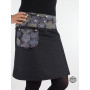 Jupe Réversible en Jean Noir Ceinture Réglable Zippée – DANBA