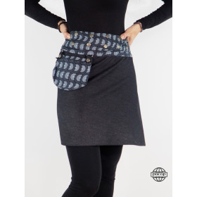 Disponible en 3 Longueurs - Jupe Coton et Jean Noir 8 en 1 - Motif ...