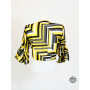 T-shirt cache-coeur motif abstrait jaune et noir