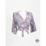 boléro portefeuille, haut femme, haut coloré, cache-coeur à nouer, blouse imprimé ethnique